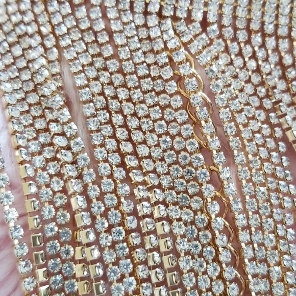 Dolls kill gold rhinestone chain choker - Picture 7 of 7